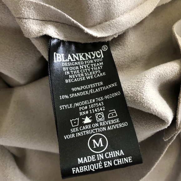 Blank NYC ultra suede tan motorcycle asymmetrical zipper jacket size Medium - Picture 8 of 11